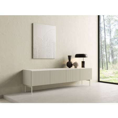 Duza szafka pod telewizor kaszmir 195 cm 4-drzwiowa MIGEL